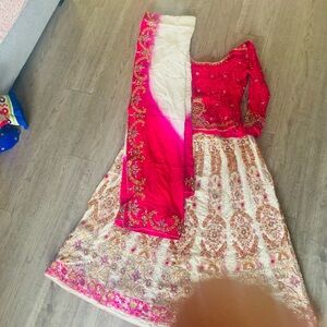 Elegant Pink and Cream Kids Dress